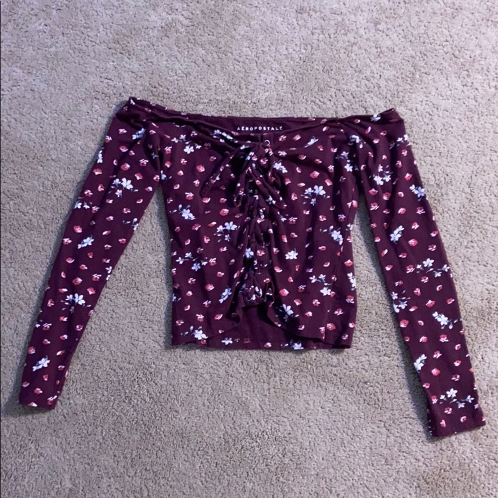 Aéropostale off the shoulder crop long sleeve